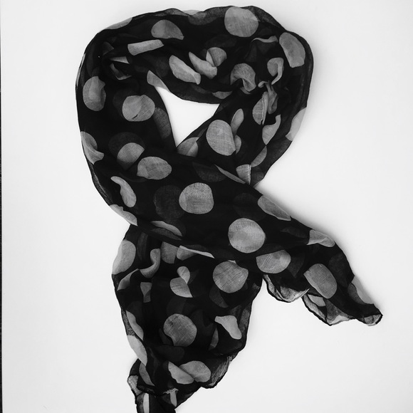 black polka dot scarf